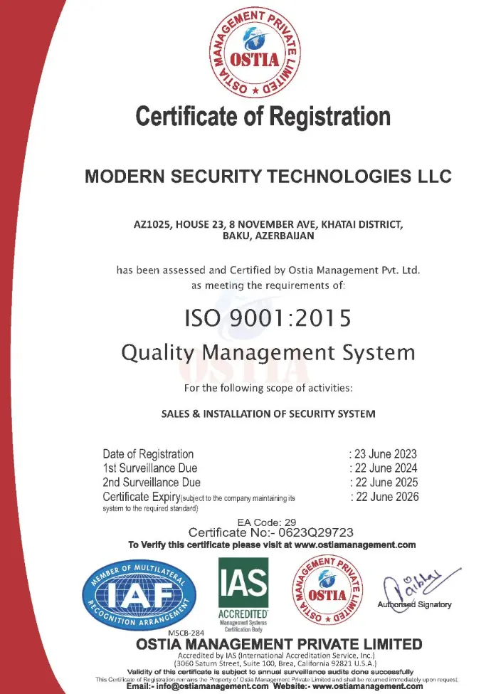  ISO 9001:2015 Sertifikat